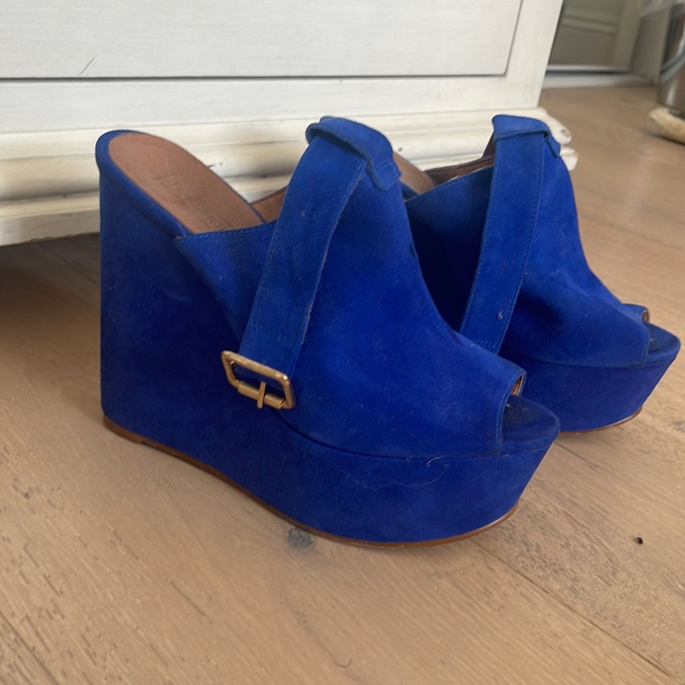 Top Shop Minimalist Blue Platform Heels